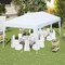 White Oxford Fabric Canopy Tent with Adjustable Metal Frame and Carry Bag